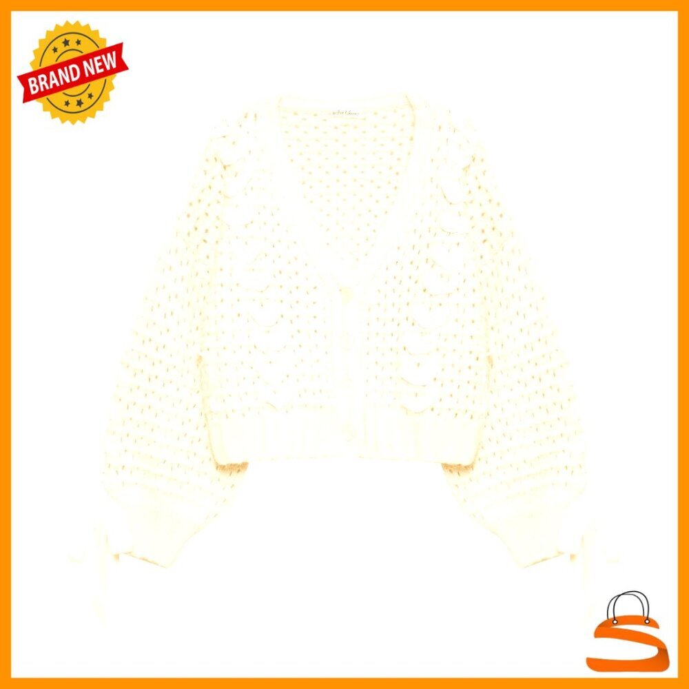 Y2K Bow Tie Front Cardigan Cropped Knit Sweater Long Sleeve Ribbon Lace Up